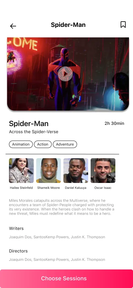 QuickFlix movie details screen